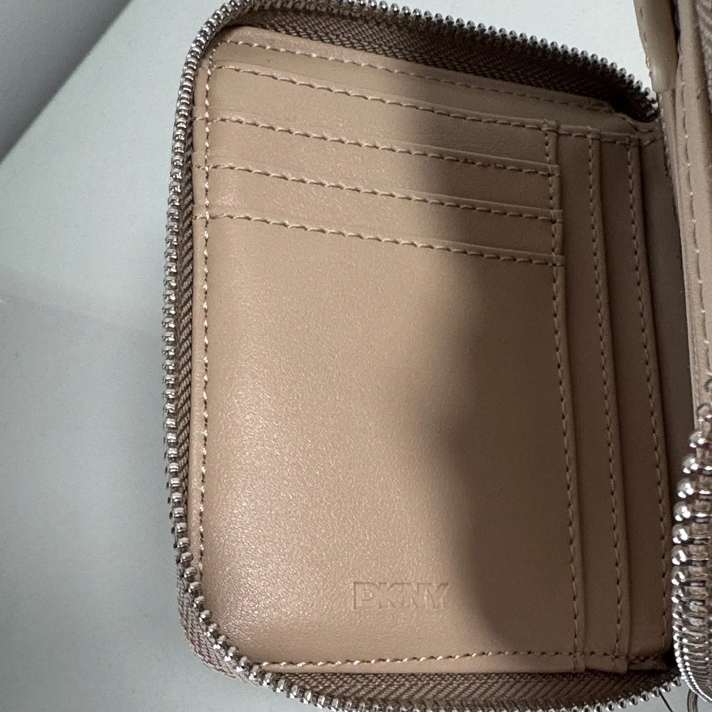 NWT DKNY Beige Zip-Around Wallet
